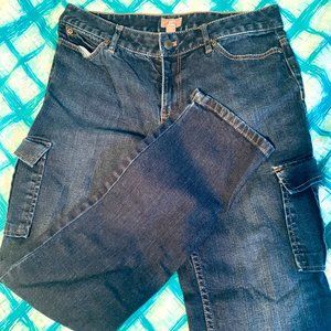 J. Jill Demin Cargo Jeans Stretch 8P